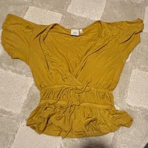 Cropped V-Neck Blouse